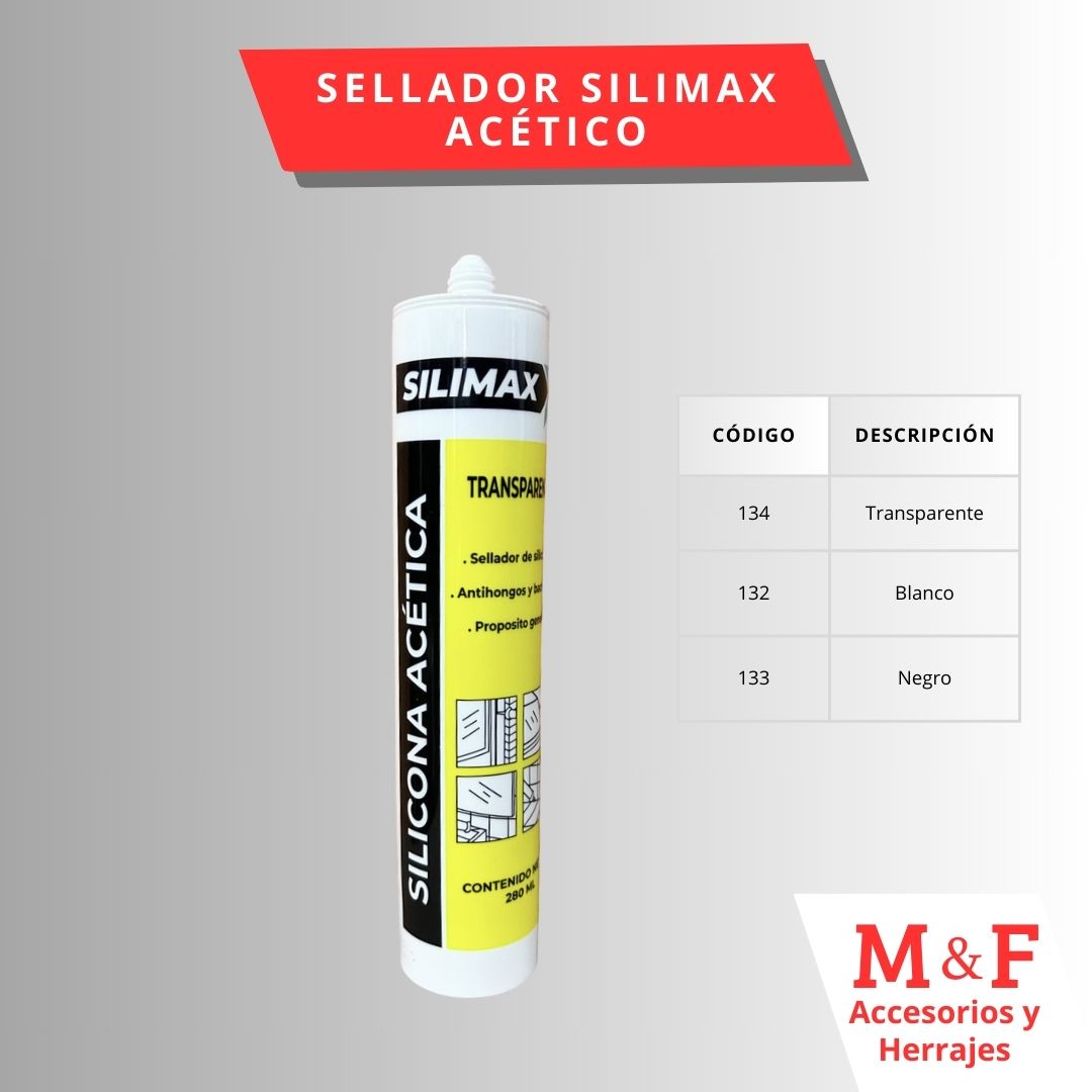 Sellador Acetico Silimax Negro